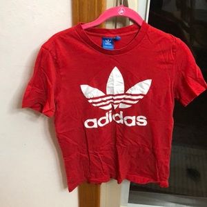 Adidas red logo T-shirt